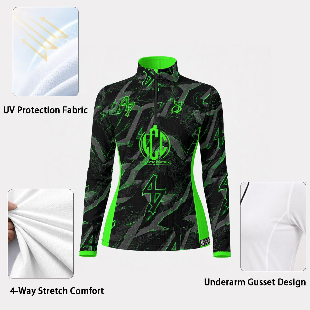 LCC WIZARD MATRIX Women's Stand-Collar Sport Jersey With Long Sleeve