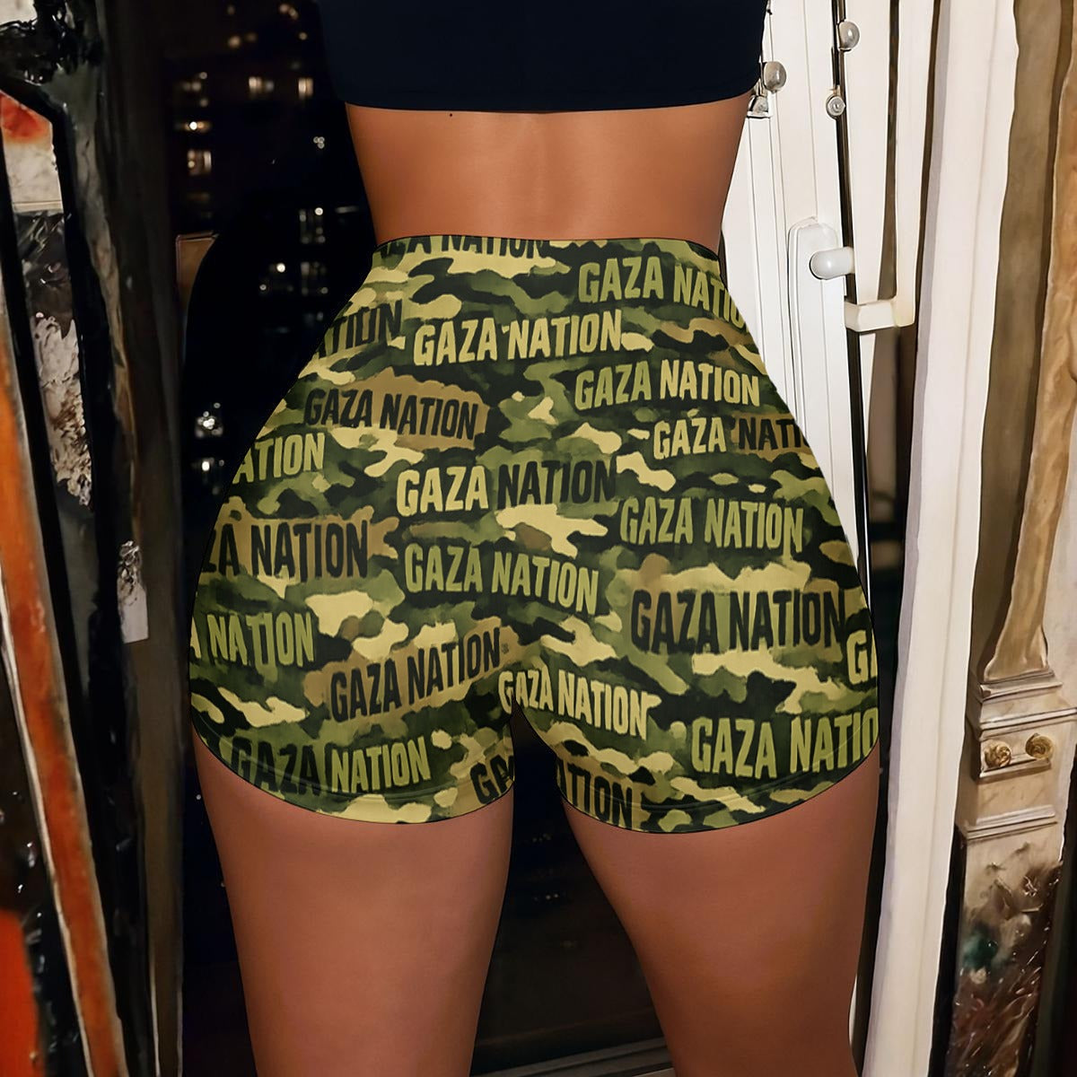 GAZA NATION Women’s High-Stretch Shorts