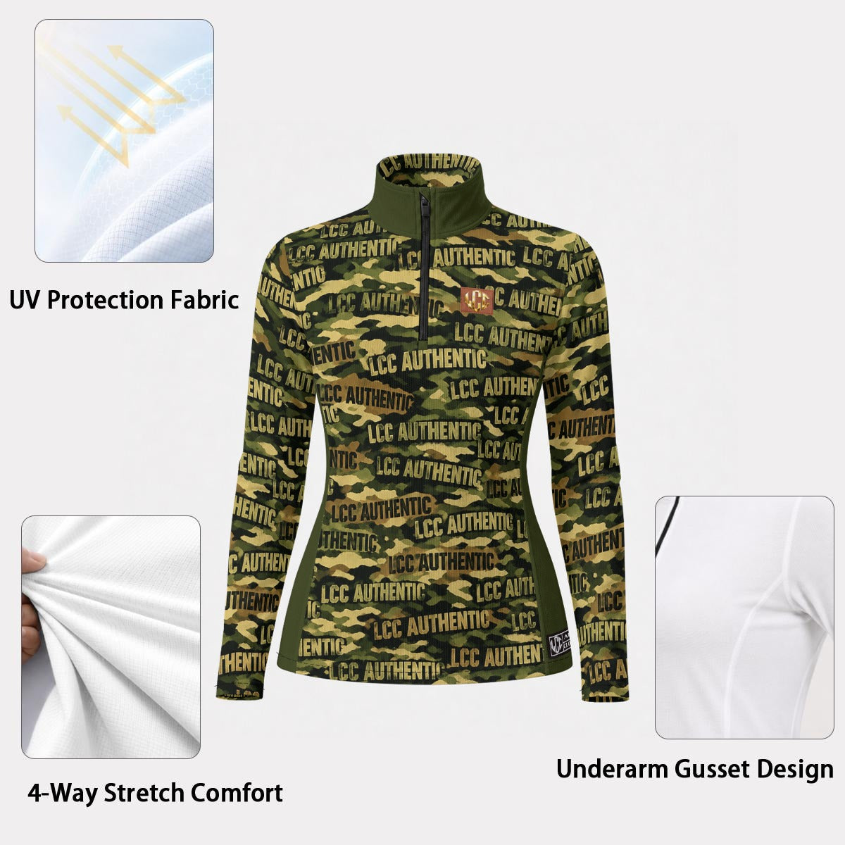 LCC CAMOUFLAGE Women's Stand-Collar Sport Jersey Long Sleeve