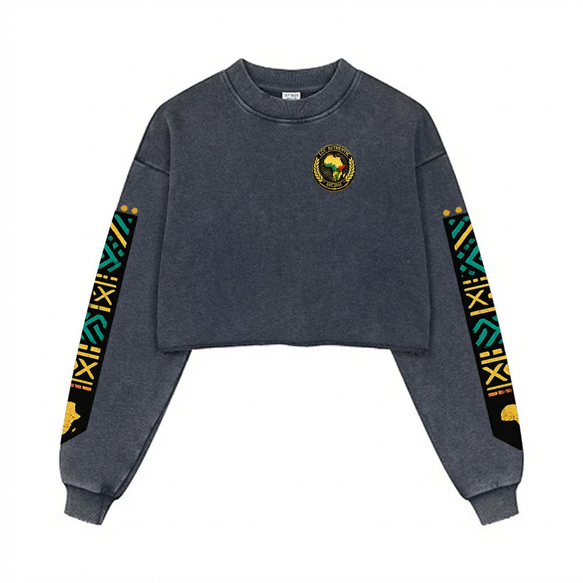 AFRICAN PRIDE Women’s Cropped Distressed Sweatshirt
