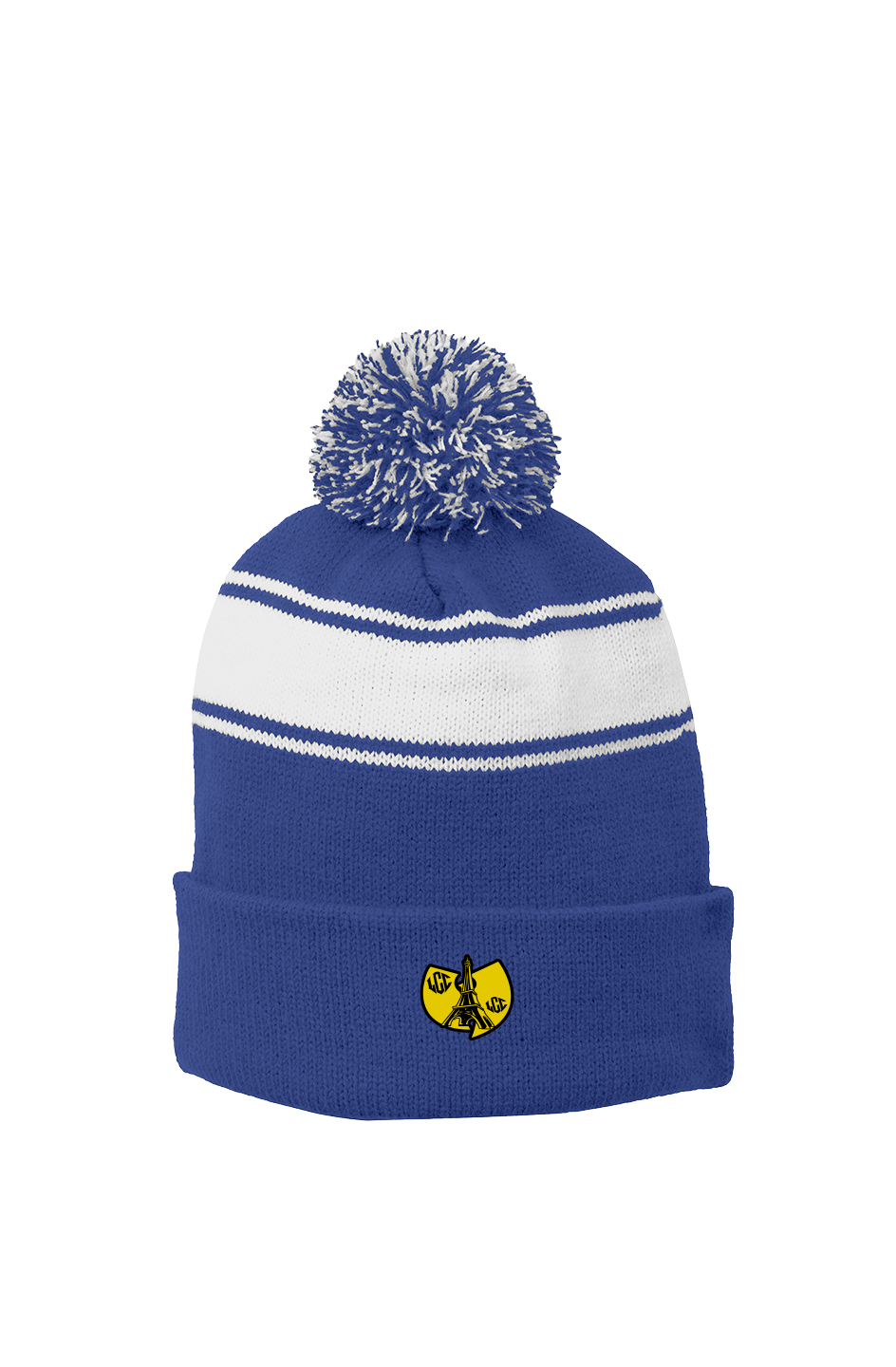 WUTANG IN PARIS Stripe Pom Beanie