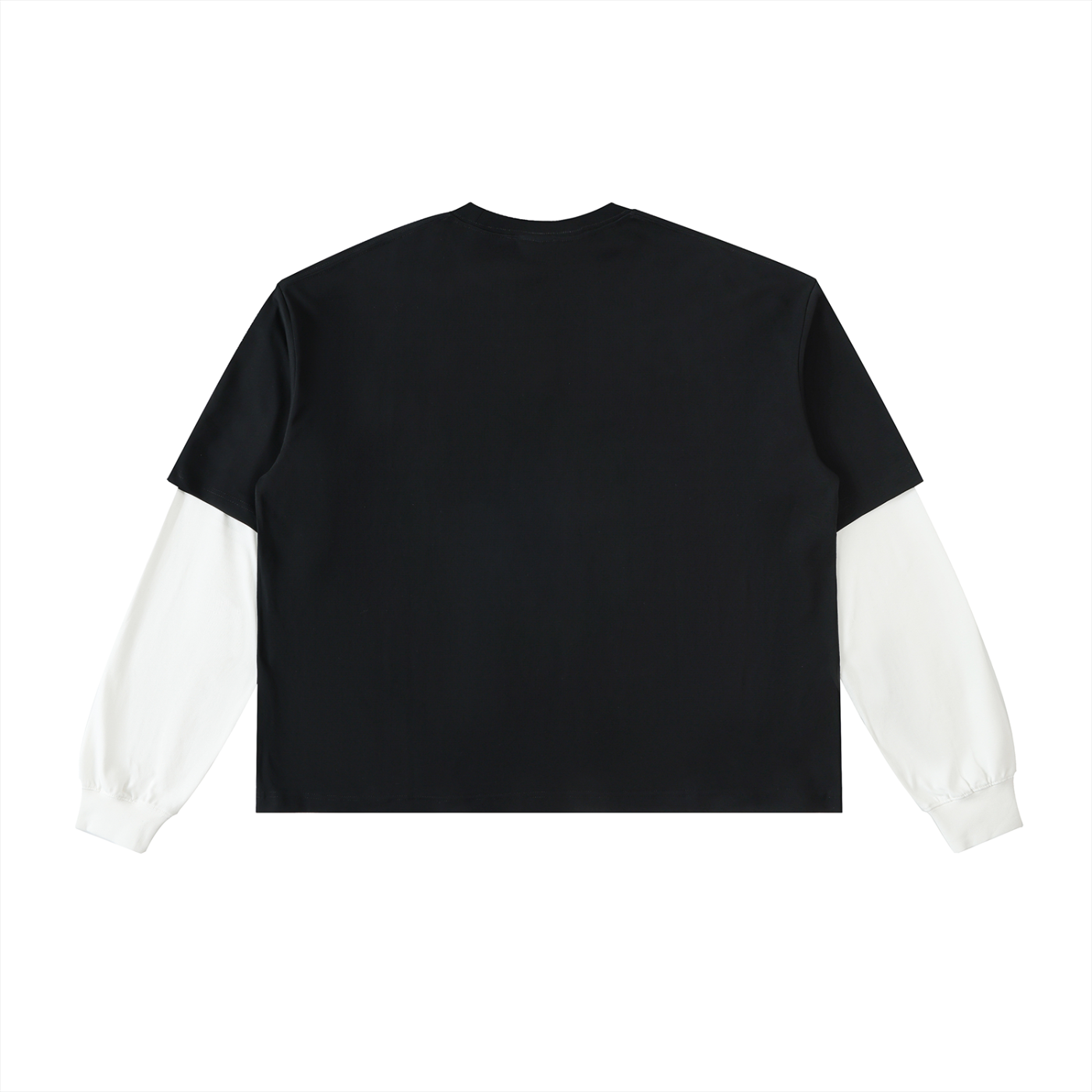 VATOS LOCOS Layered Contrast Sleeve Cotton T-Shirt
