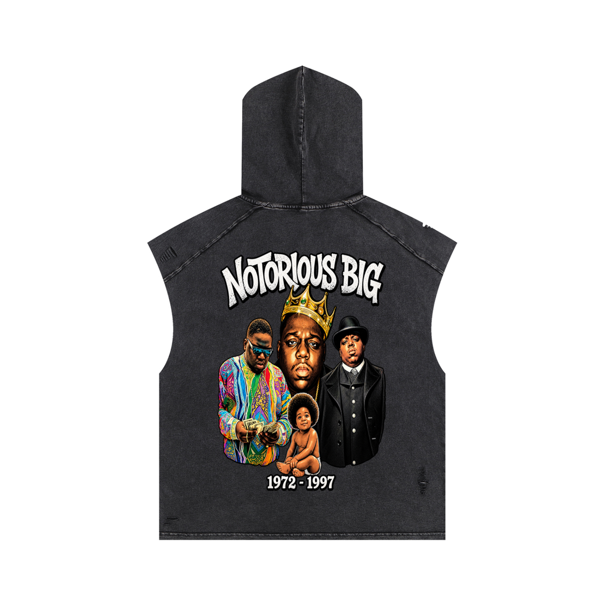 NOTORIOUS BIG Snow Washed Boxy Hooded Tank Top