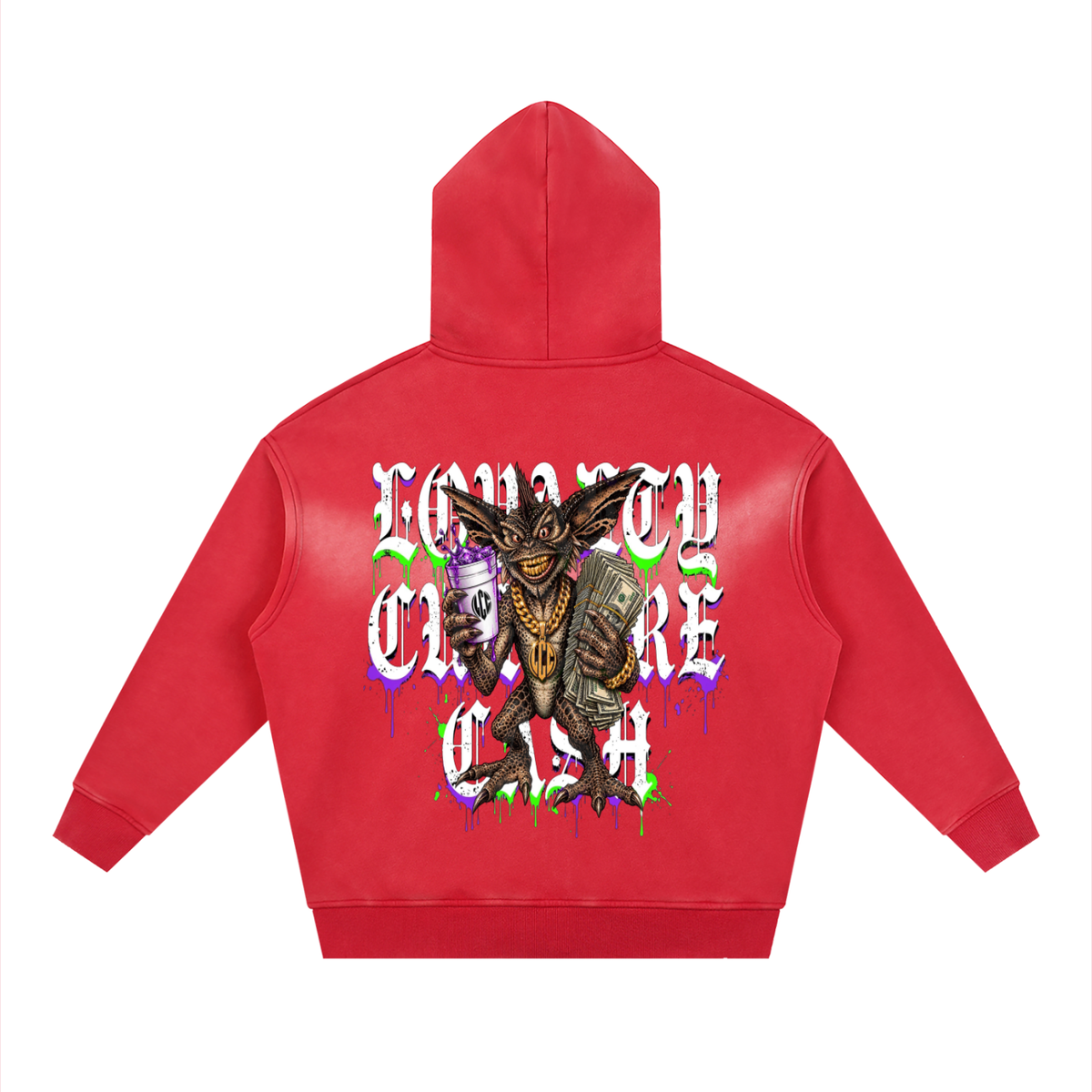 GREMLINS Sunfade Two-way Zipper Boxy Fleece Hoodie