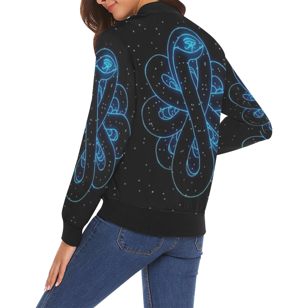 SNAKE OF CREATION WADJET All Over Print Bomber Jacket for Women (Model H19)