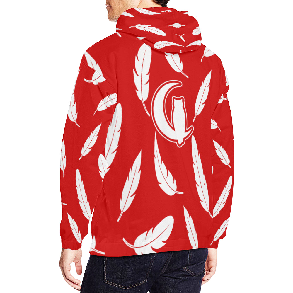 FEATHER RED All Over Print Hoodie for Men