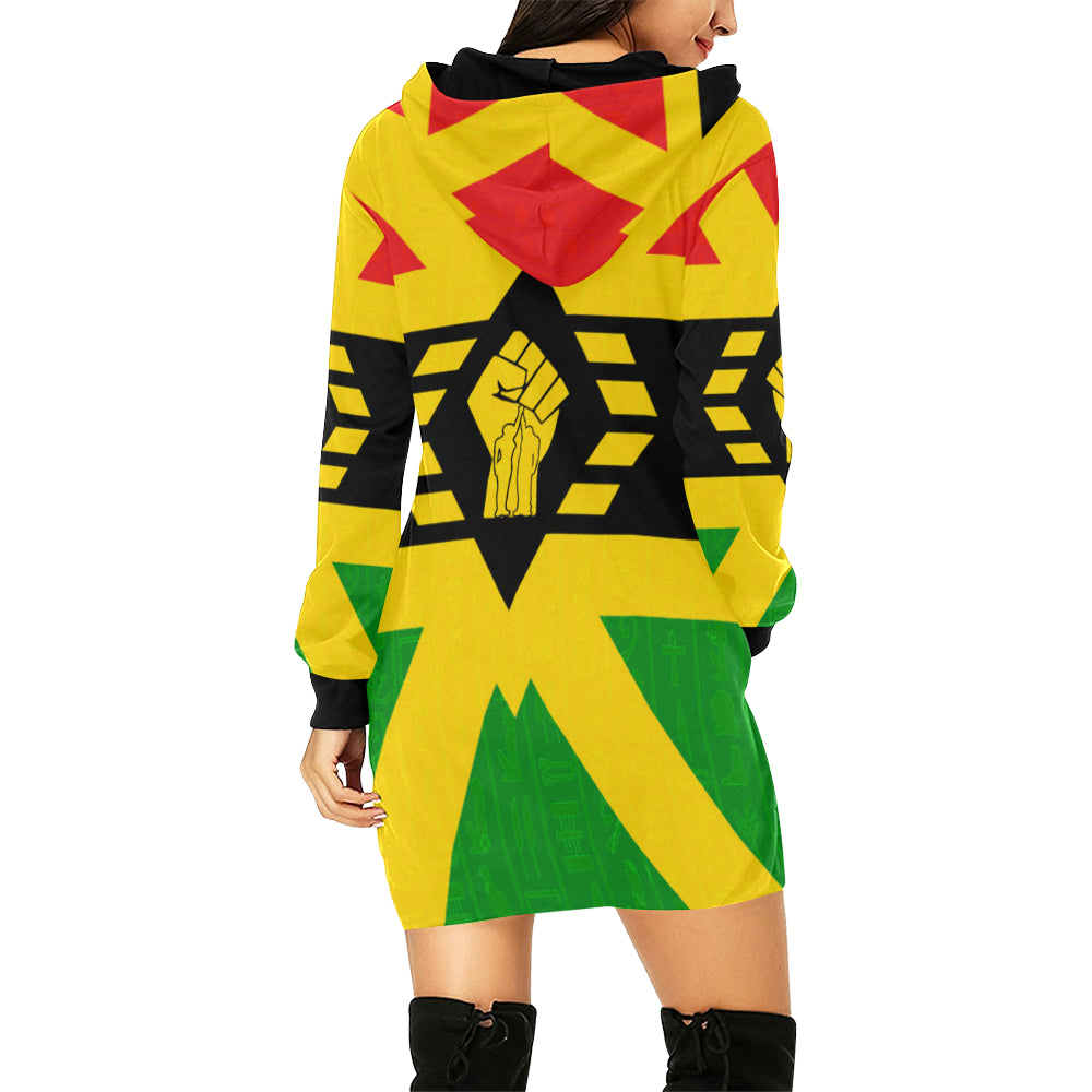 FIST UP RBG All Over Print Hoodie Mini Dress