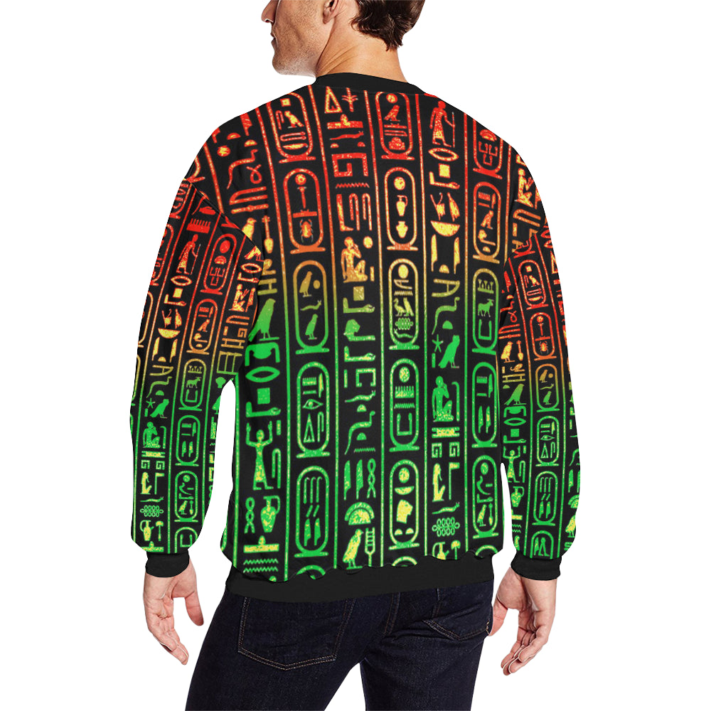 RASTA GLYPH Men's Oversized Fleece Crew Sweatshirt