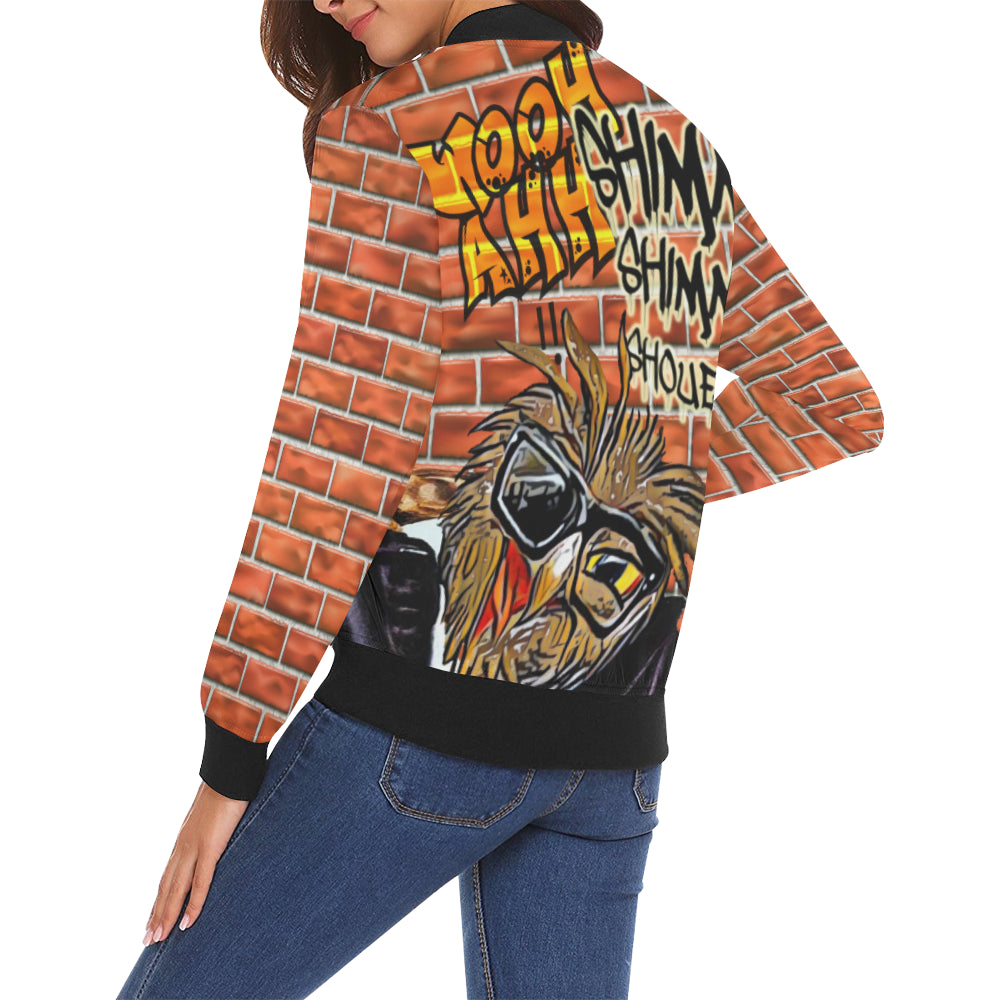 WOOH AH All Over Print Bomber Jacket for Women (Model H19)