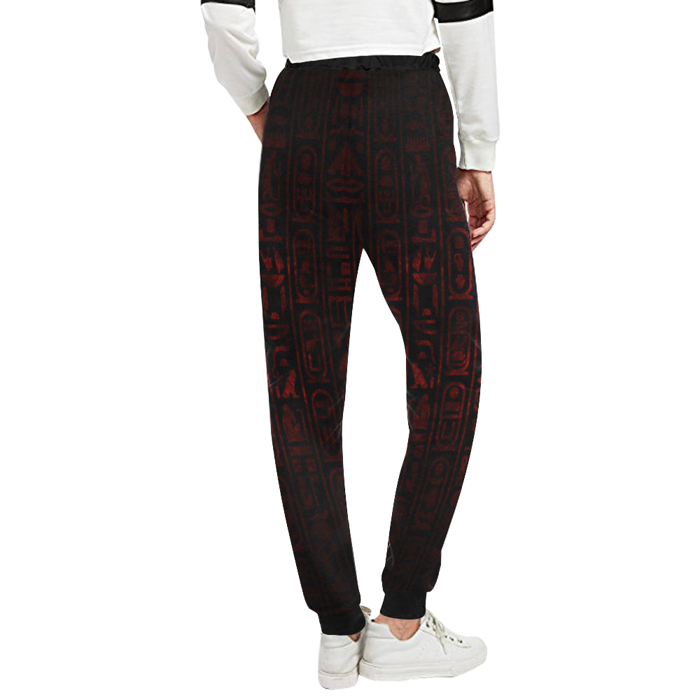 HIEROGLYH RED Women's All Over Print Sweatpants (Model L11)