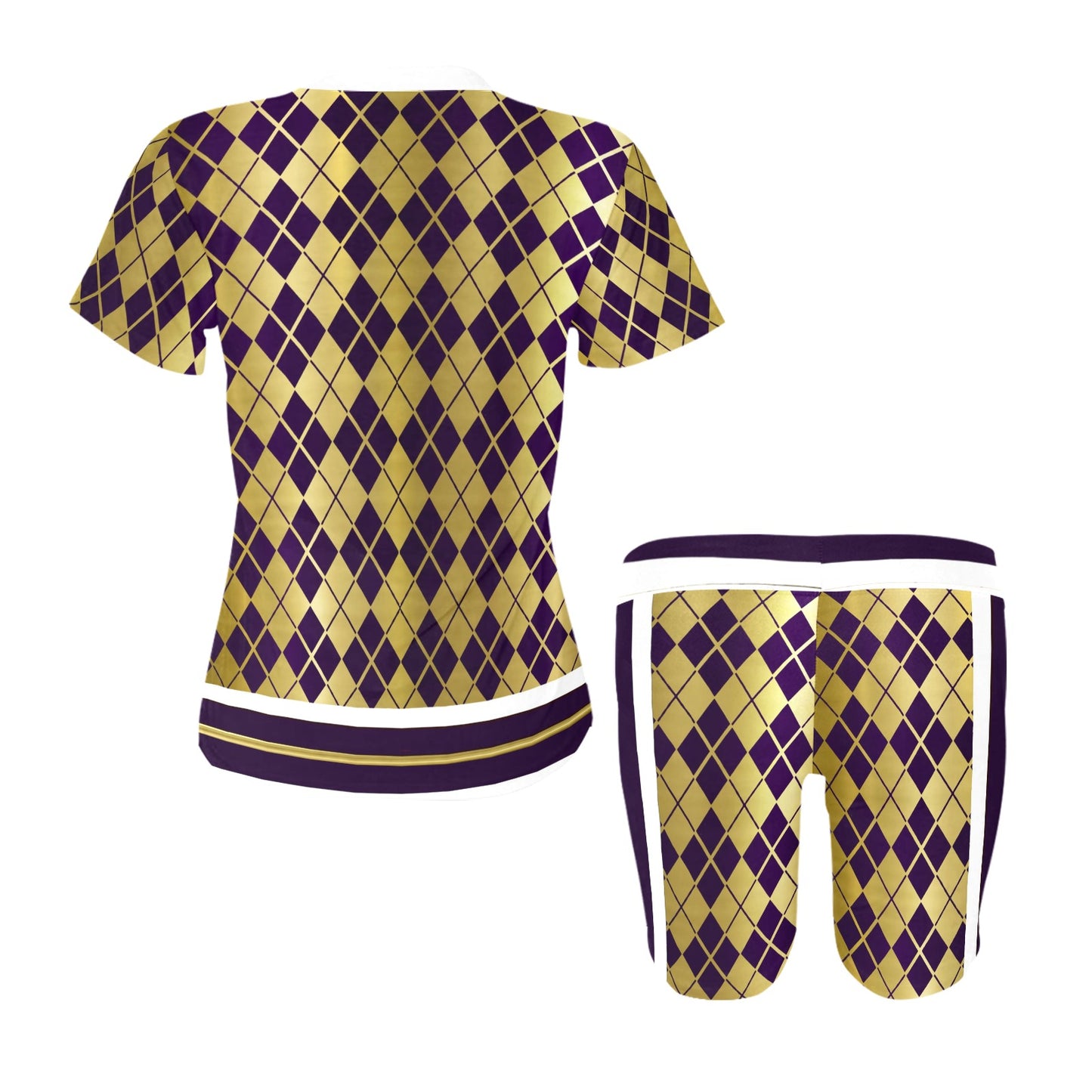 ARLEQUIN GRAPE Women's Short Yoga Set