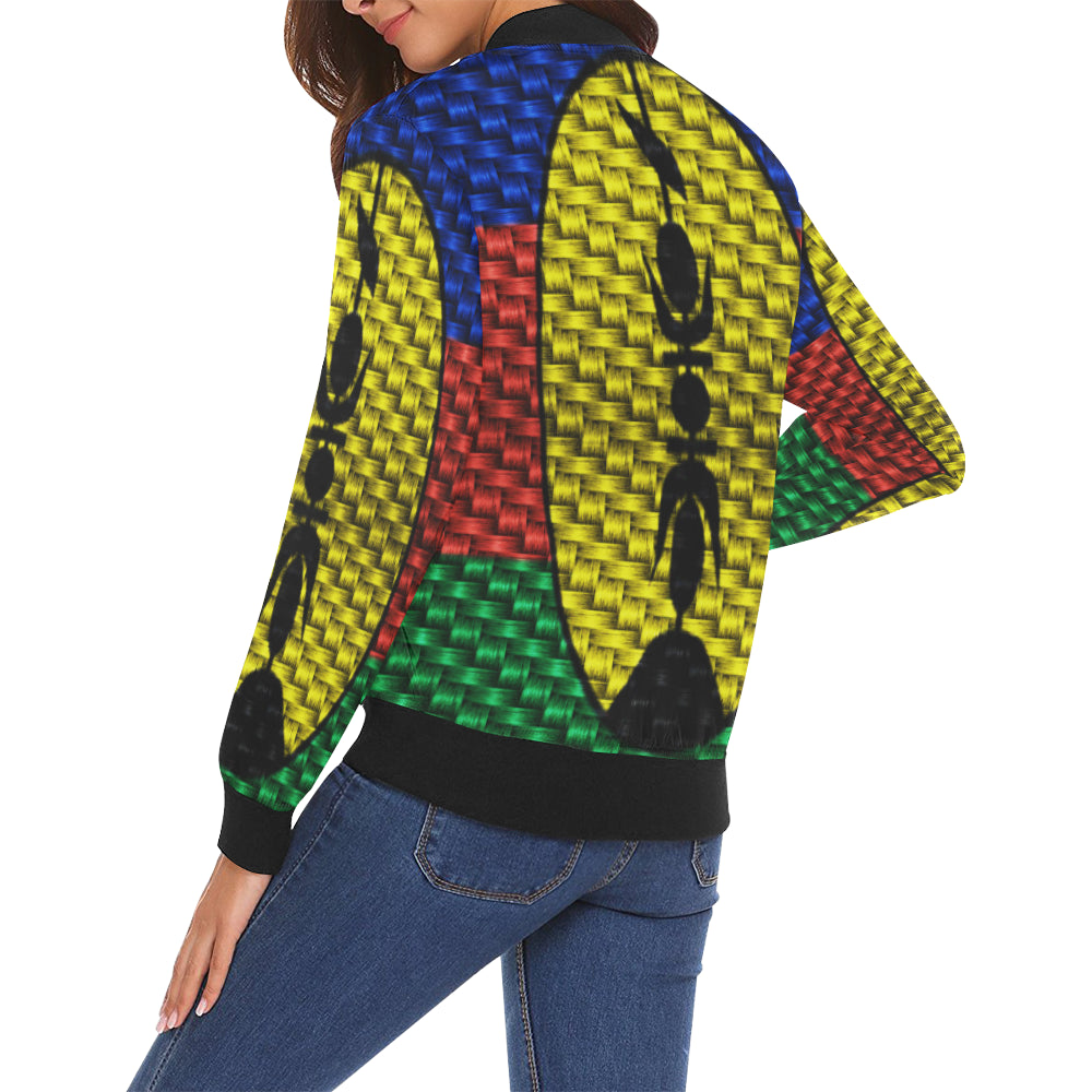 NOUVELLE CALEDONIE FLAG All Over Print Bomber Jacket for Women (Model H19)