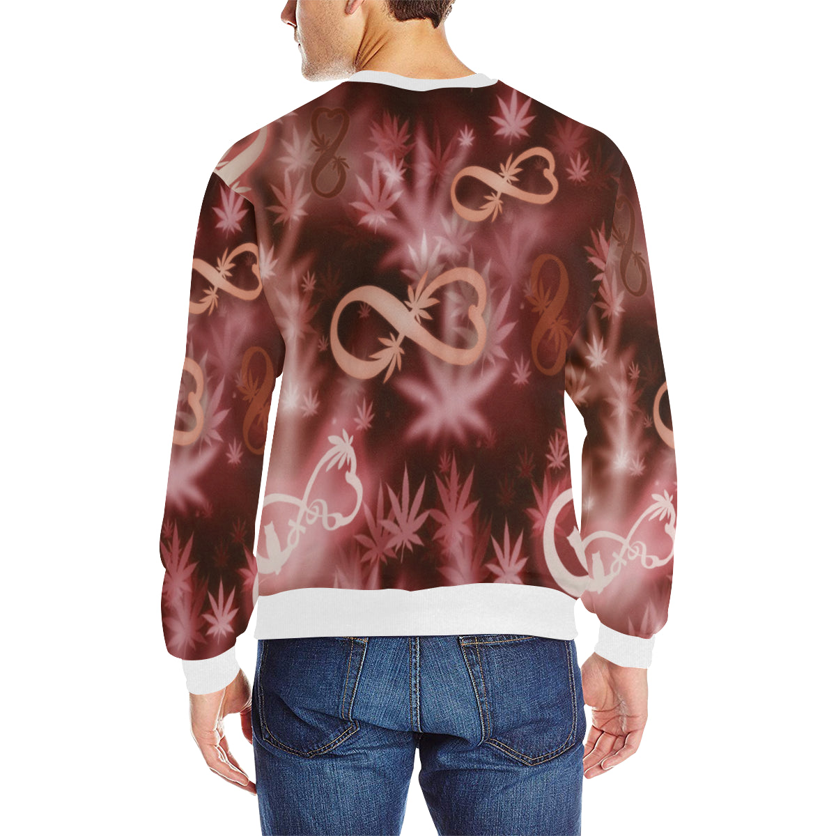 INFINITY RED COSMOS Men's Rib Cuff Crew Neck Sweatshirt