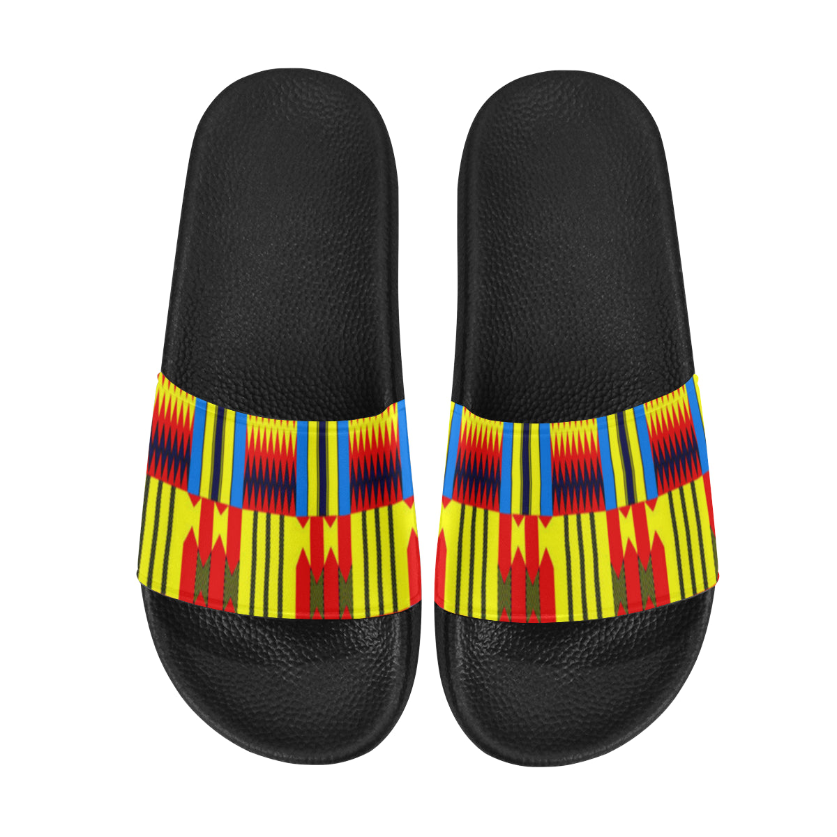 KENTE BLUE Women's Slide Sandals