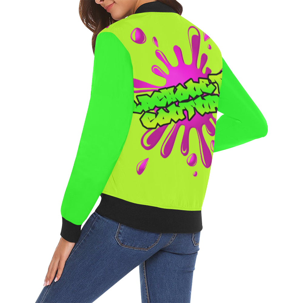 SPLASH OUT GRR All Over Print Bomber Jacket for Women (Model H19)