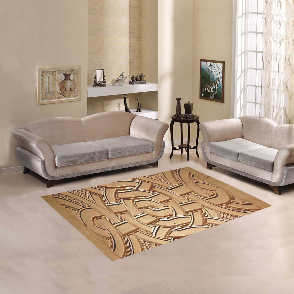 TEMBE ART WOOD Area Rug 5'3''x4'