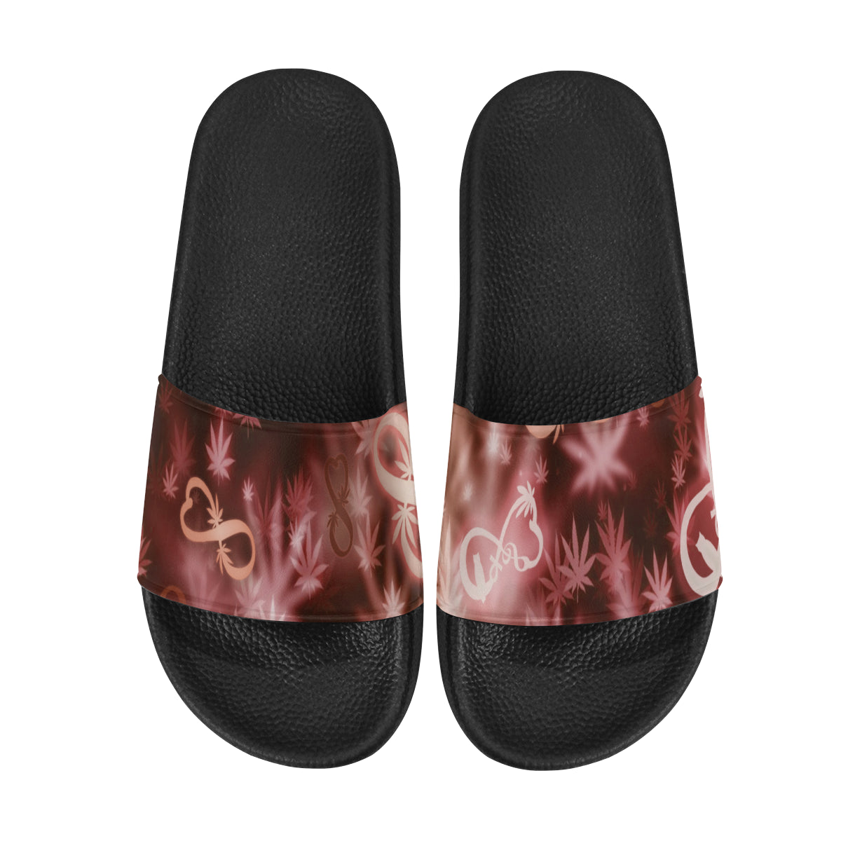 INFINITY RED COSMOS Men's Slide Sandals (Model 057)