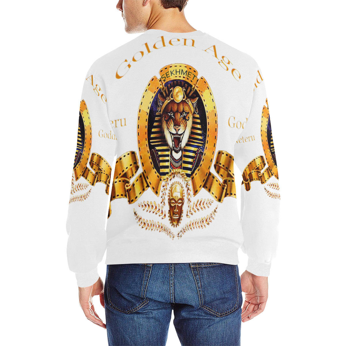 SEKHMET GODDESS Men's Rib Cuff Crew Neck Sweatshirt