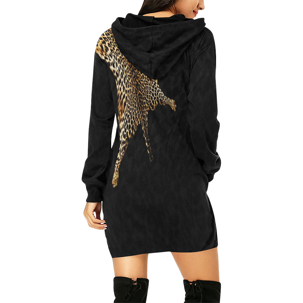 OLD KMT PRIEST All Over Print Hoodie Mini Dress (Model H27)
