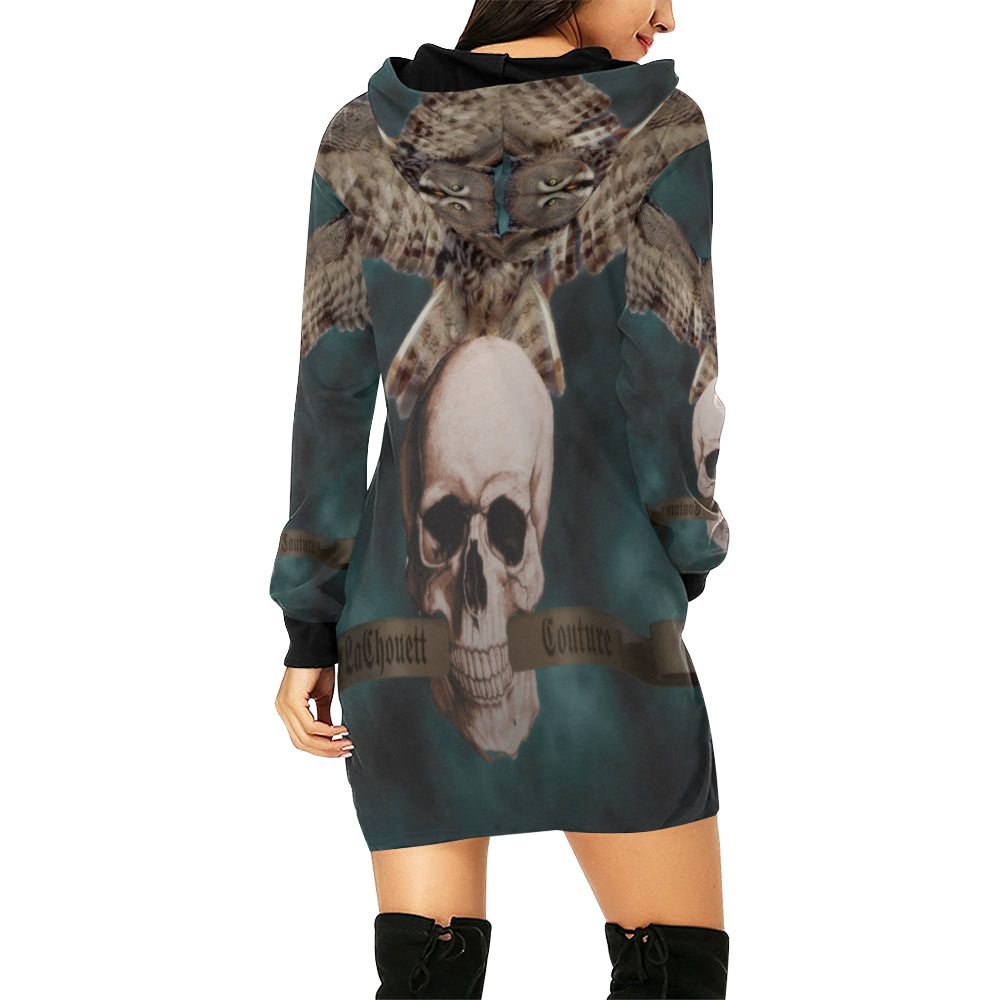 LCC ROCK N ROLL All Over Print Hoodie Mini Dress (Model H27)