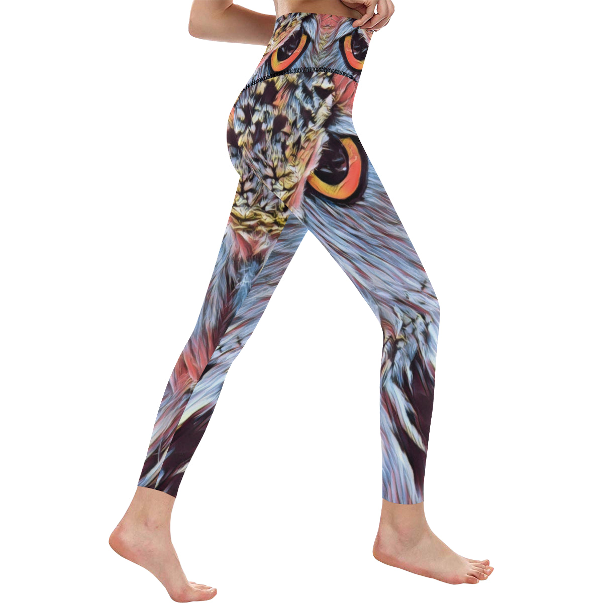 WISE OWL All Over Print High-Waisted Leggings (Model L36)