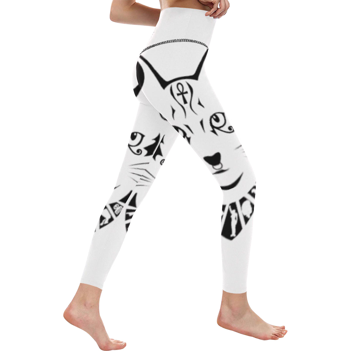 BASTET WHT High-Waisted Leggings