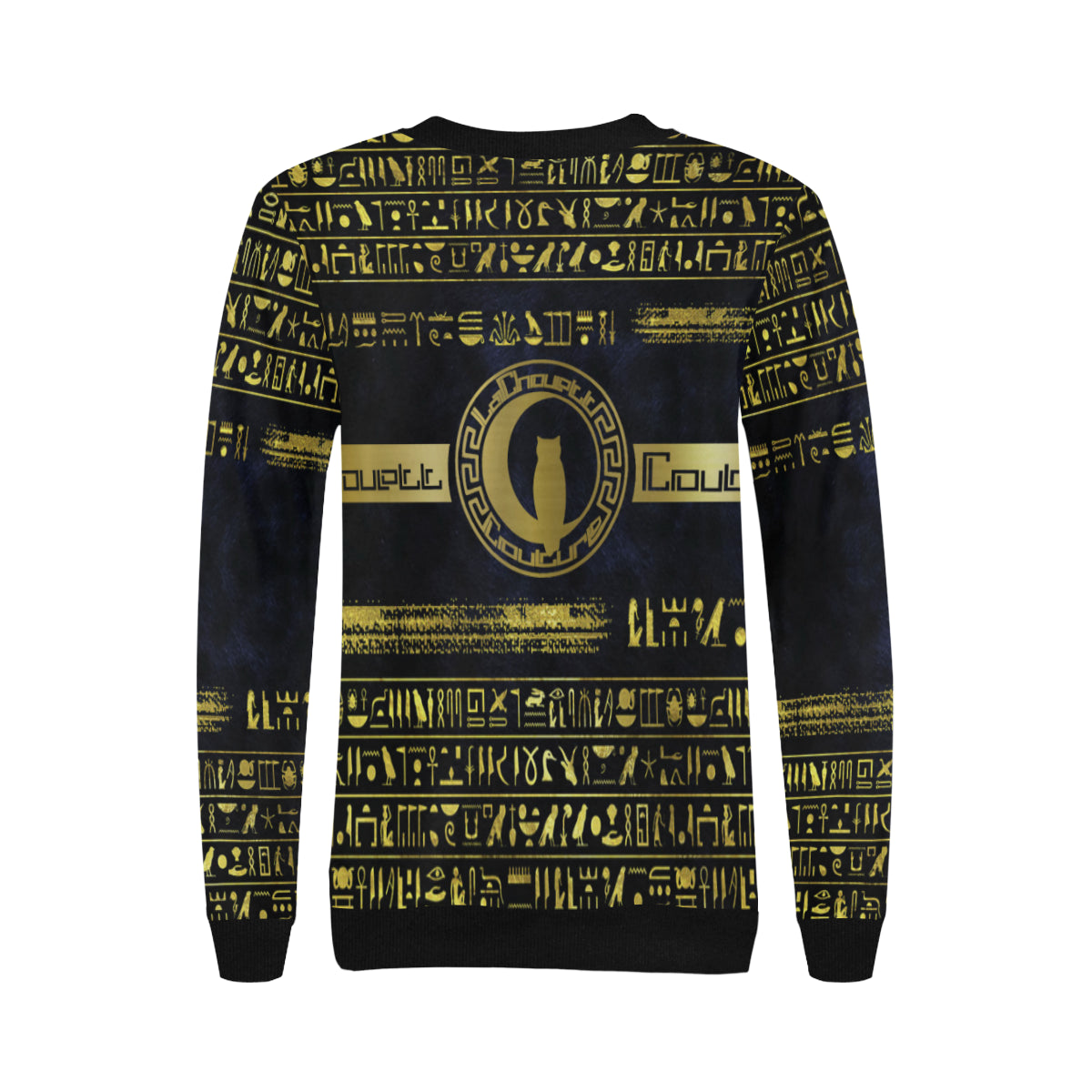 HIEROGLYPH DELUXE Women's Rib Cuff Crew Neck Sweatshirt
