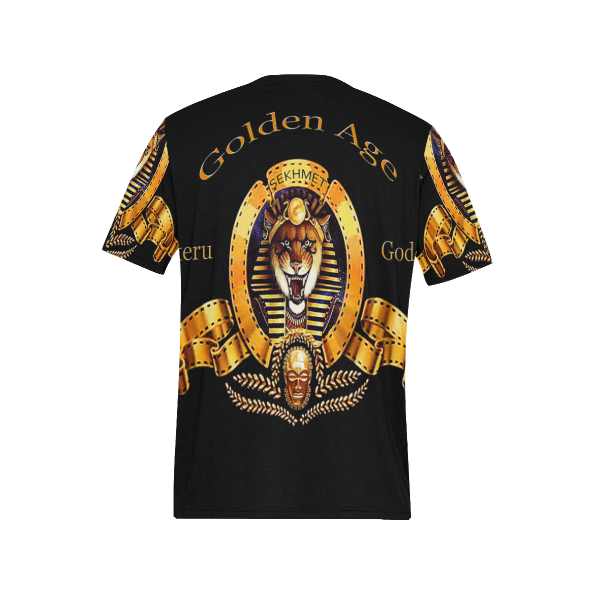 SEKHMET GODDESS B Men's All Over Print T-Shirt (Solid Color Neck) (Model T63)