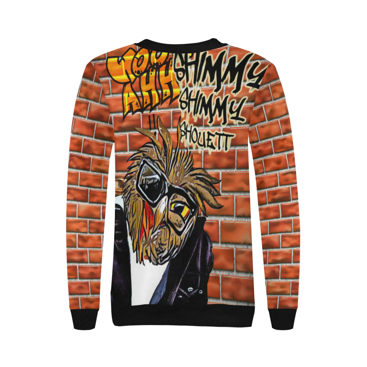 WOOH AHH Women's Rib Cuff Crew Neck Sweatshirt (Model H34)