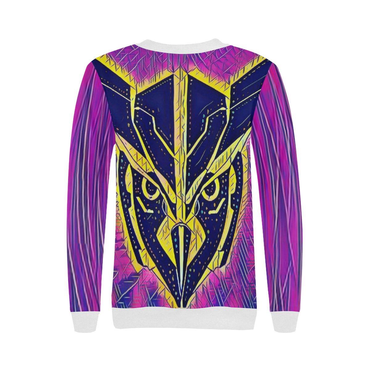 OWL ORNEMENT Women's Rib Cuff Crew Neck Sweatshirt (Model H34)