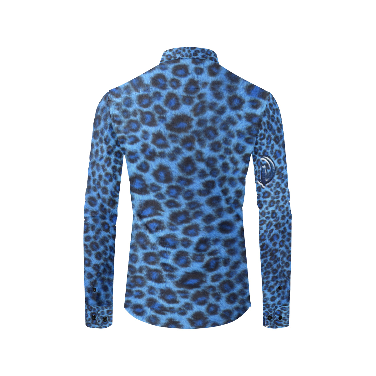 BLUE TIGER SKIN Men's All Over Print Casual Dress Shirt