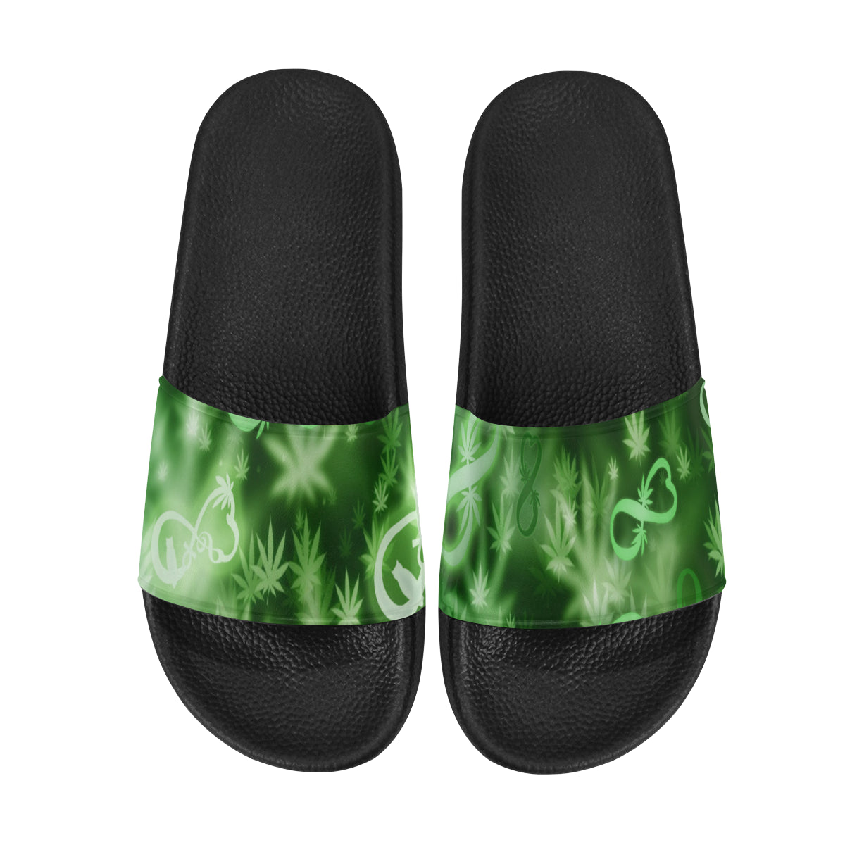 INFINITY GREEN COSMOS Men's Slide Sandals (Model 057)