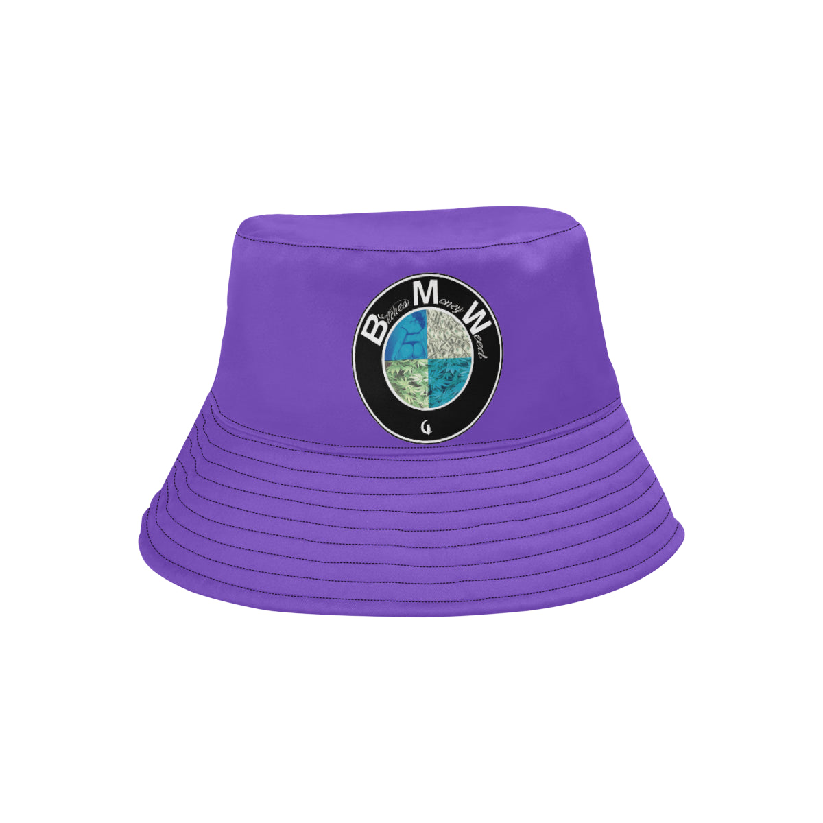 B.Money.W PRPLE All Over Print Bucket Hat for Men