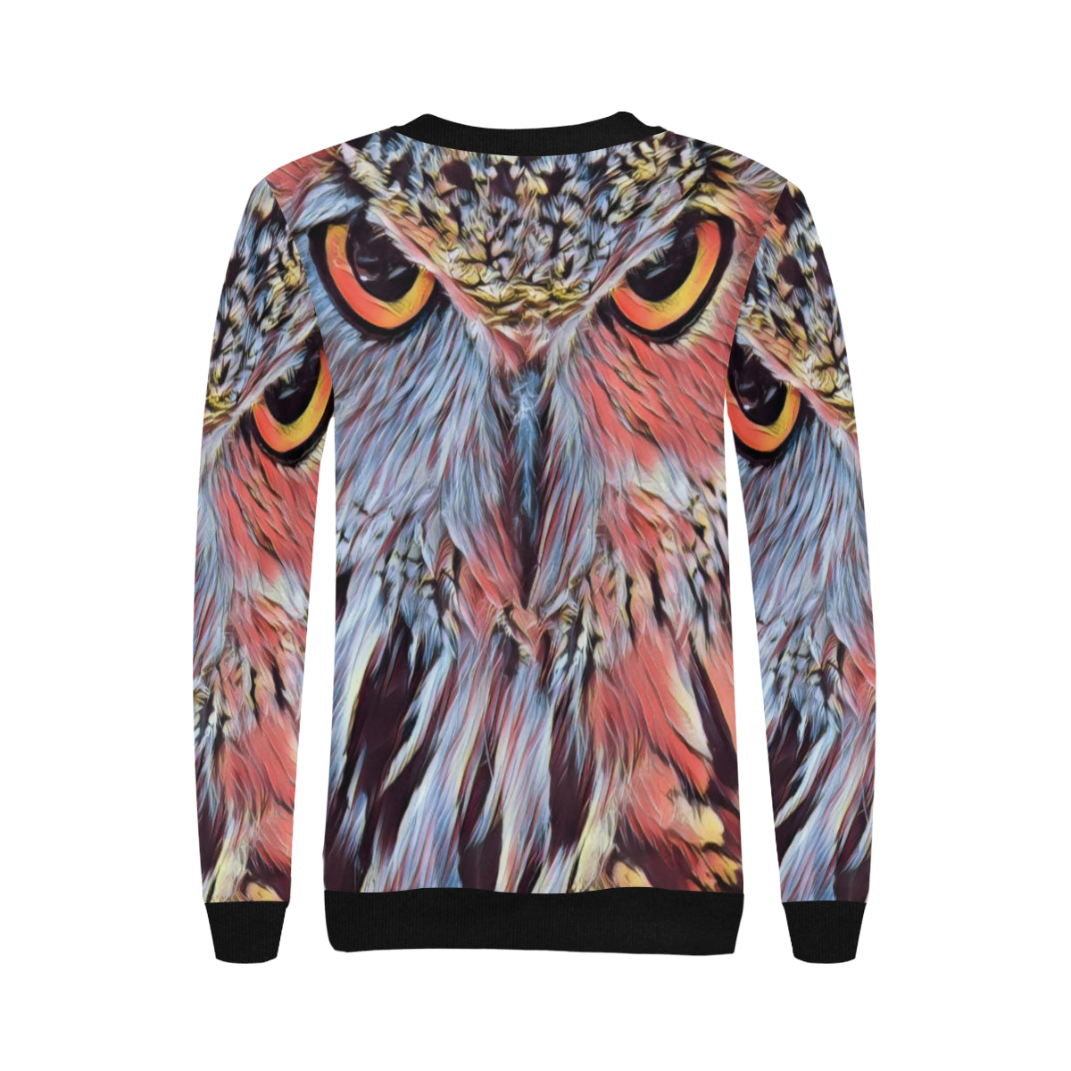 THE OWL Women's Rib Cuff Crew Neck Sweatshirt (Model H34)
