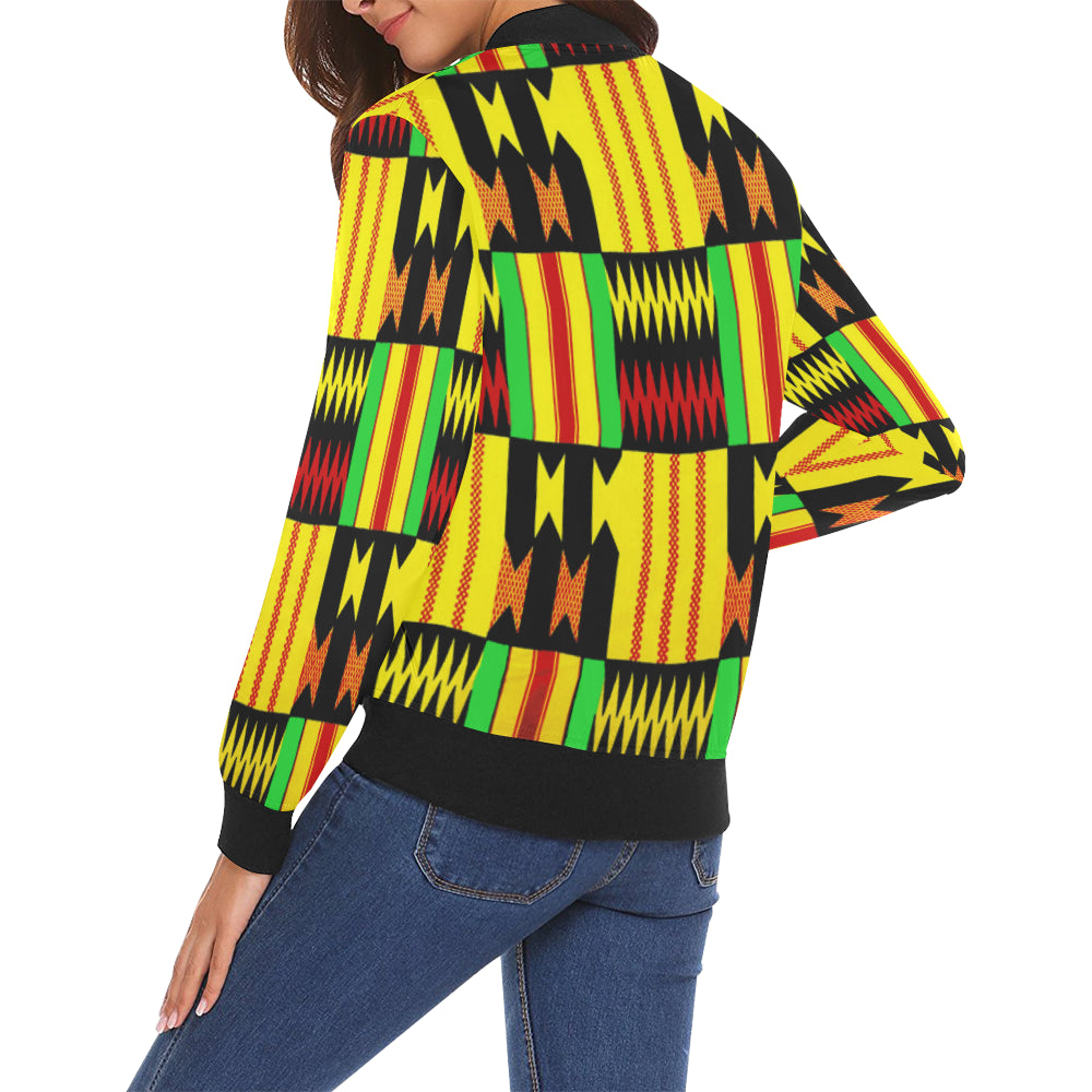 KENTE FARI All Over Print Bomber Jacket for Women
