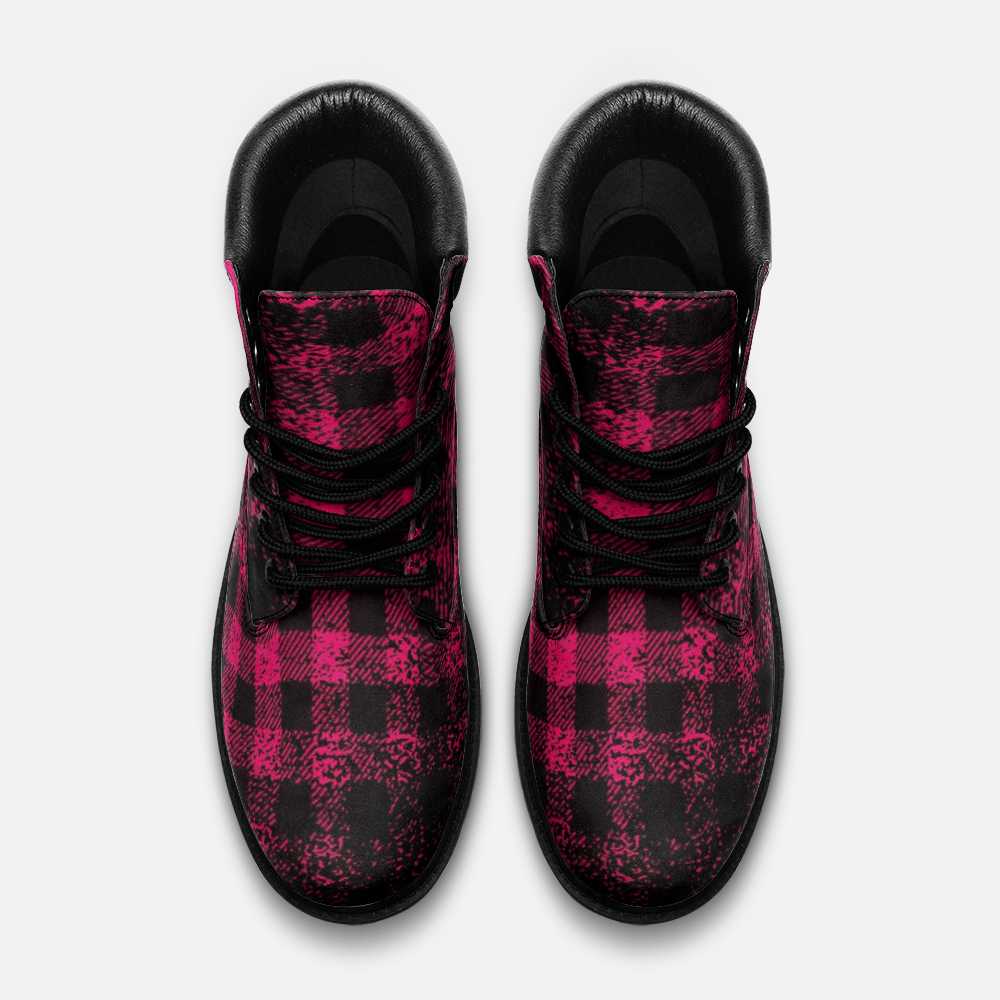 DUSTY PLAID PINKISH Casual Leather boots TB