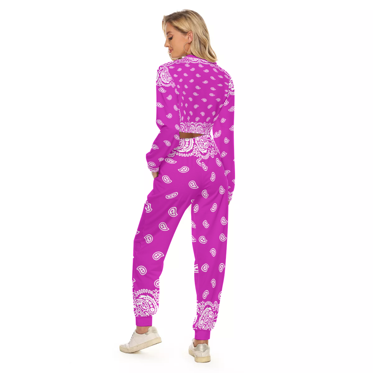 BANDANA FULLY GRAPES Women's Crop Sweatshirt Suit