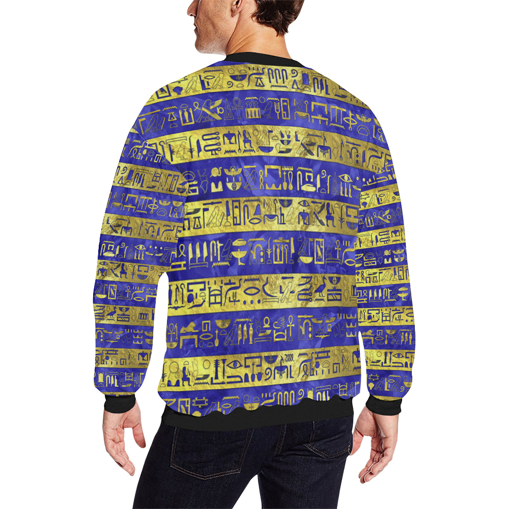 GOLDEN BLUE MDU NTR Men's Oversized Fleece Crew Sweatshirt