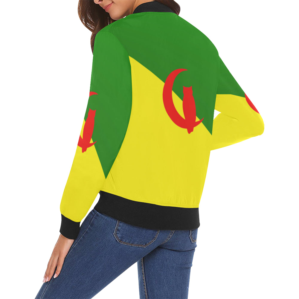 YANAZER All Over Print Bomber Jacket for Women