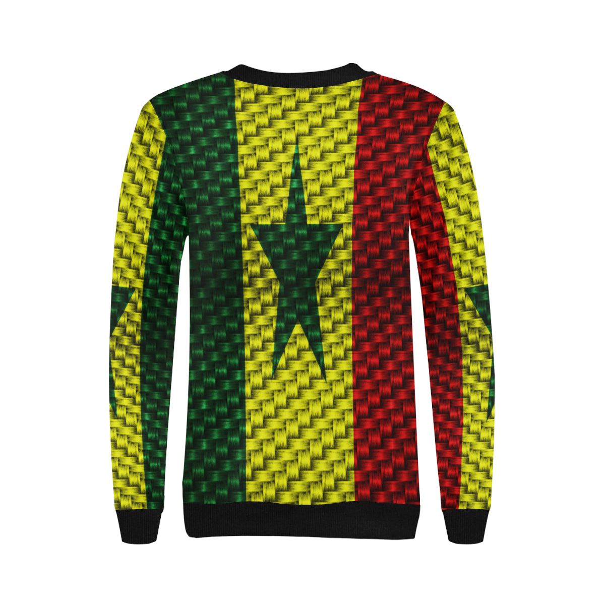 SENEGAL FLAG Women's Rib Cuff Crew Neck Sweatshirt (Model H34)