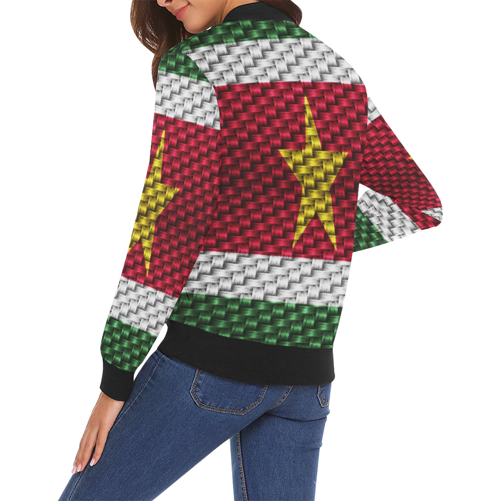 SURINAME FLAG All Over Print Bomber Jacket for Women (Model H19)