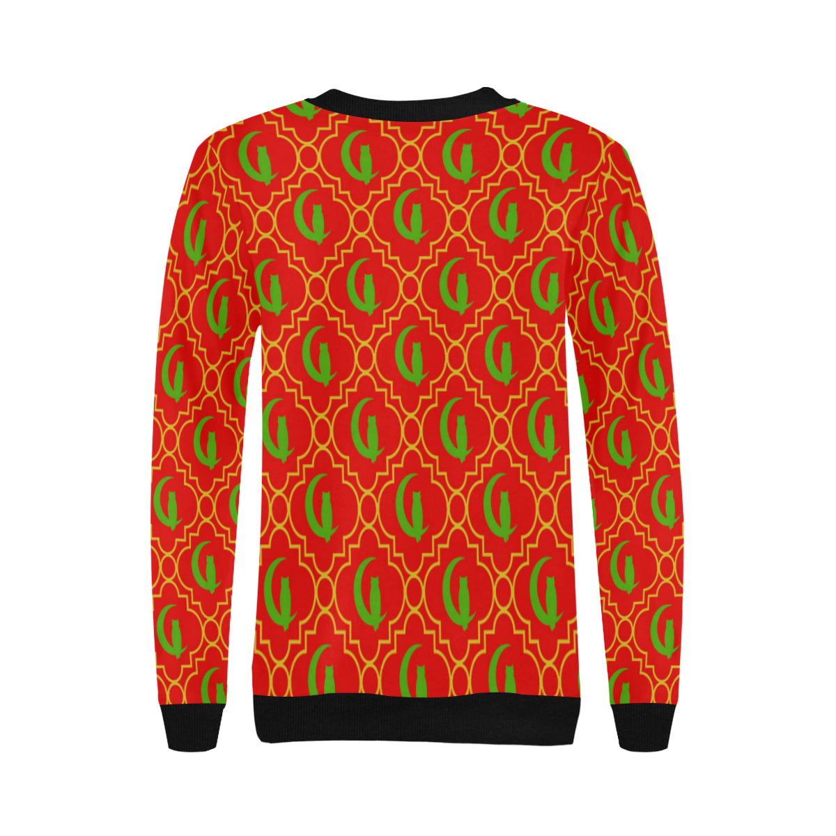 ELEGANCE RJV Women's Rib Cuff Crew Neck Sweatshirt (Model H34)