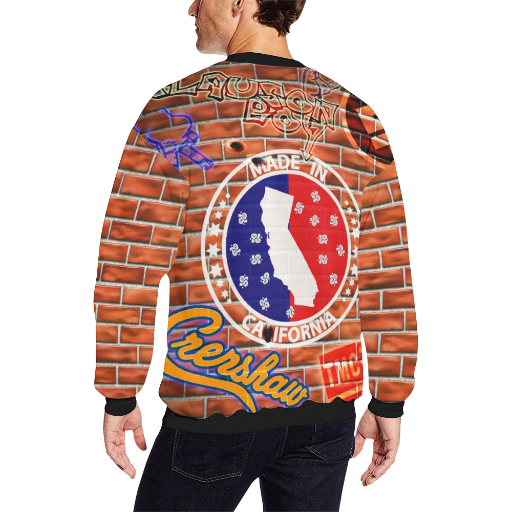 NIPSEY THE MARATHON CONTINUE Men's Oversized Fleece Crew Sweatshirt