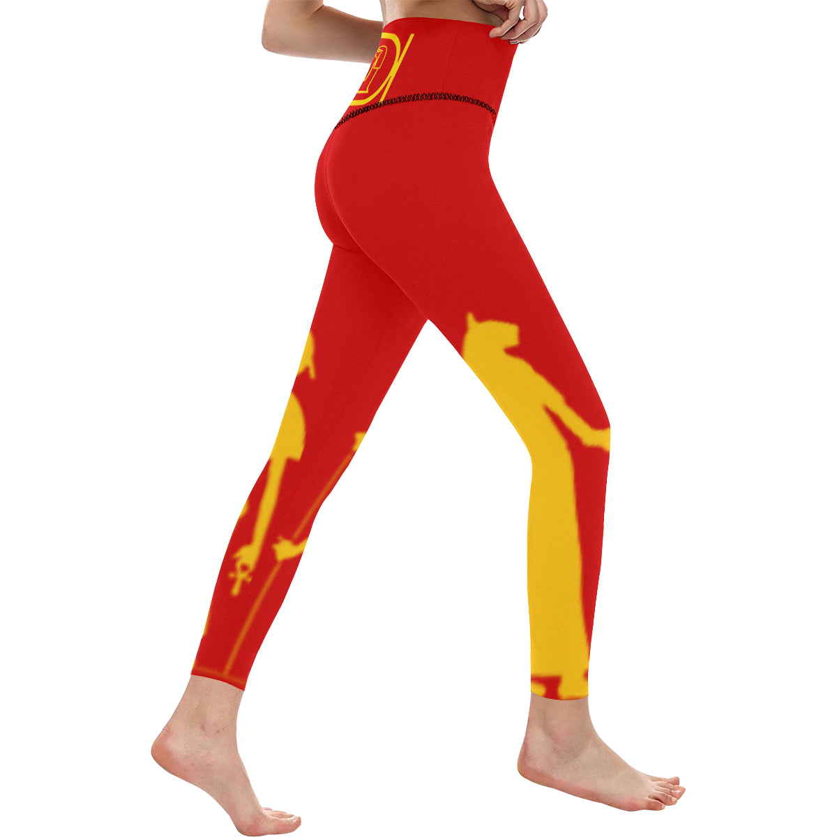 BASTET PROTECTION RED High-Waisted Leggings