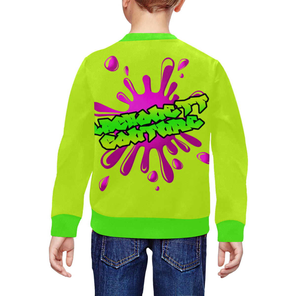 SPLASH OUT FLUO All Over Print Crewneck Sweatshirt for Kids (Model H29)