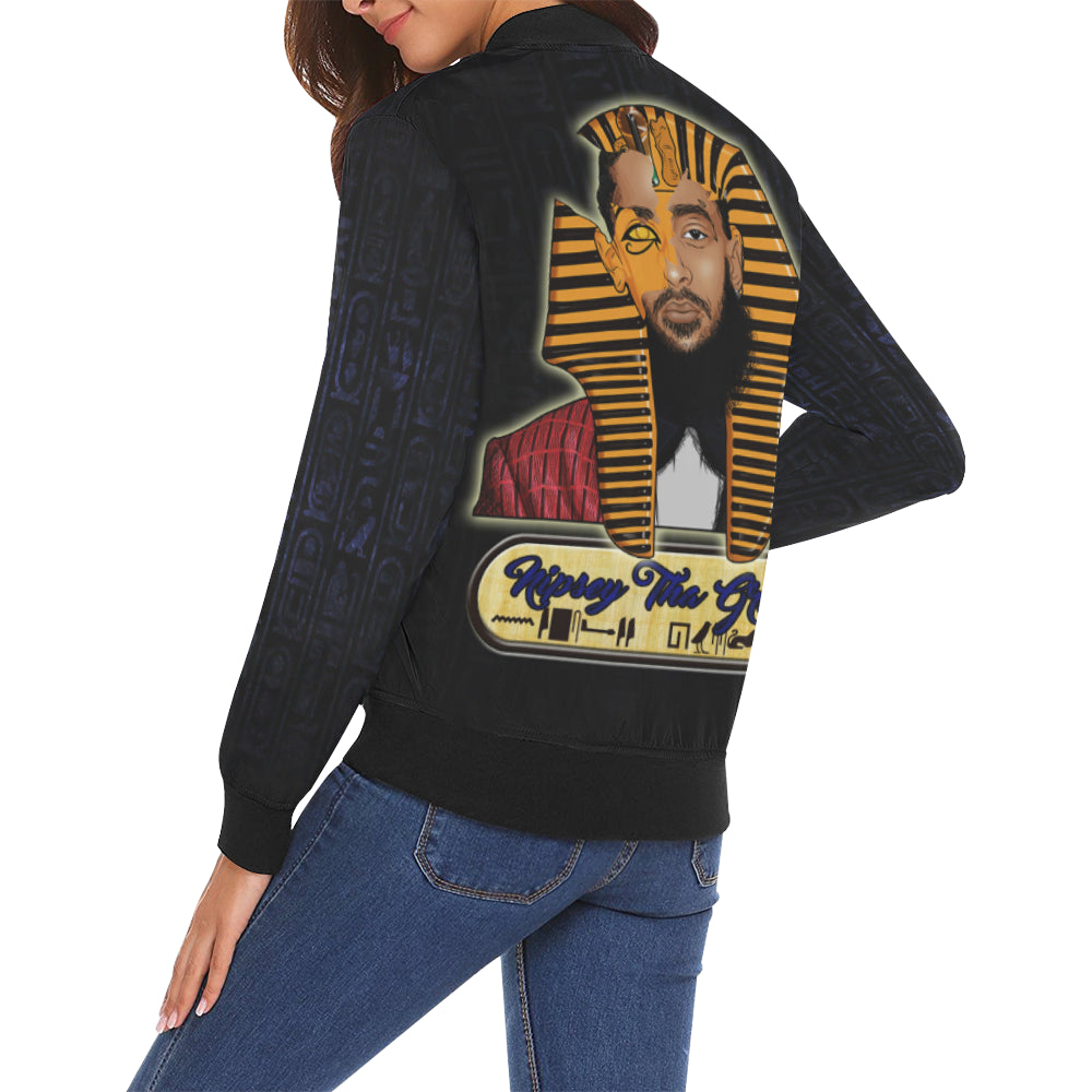 NIPSEY THA GREAT All Over Print Bomber Jacket for Women (Model H19)