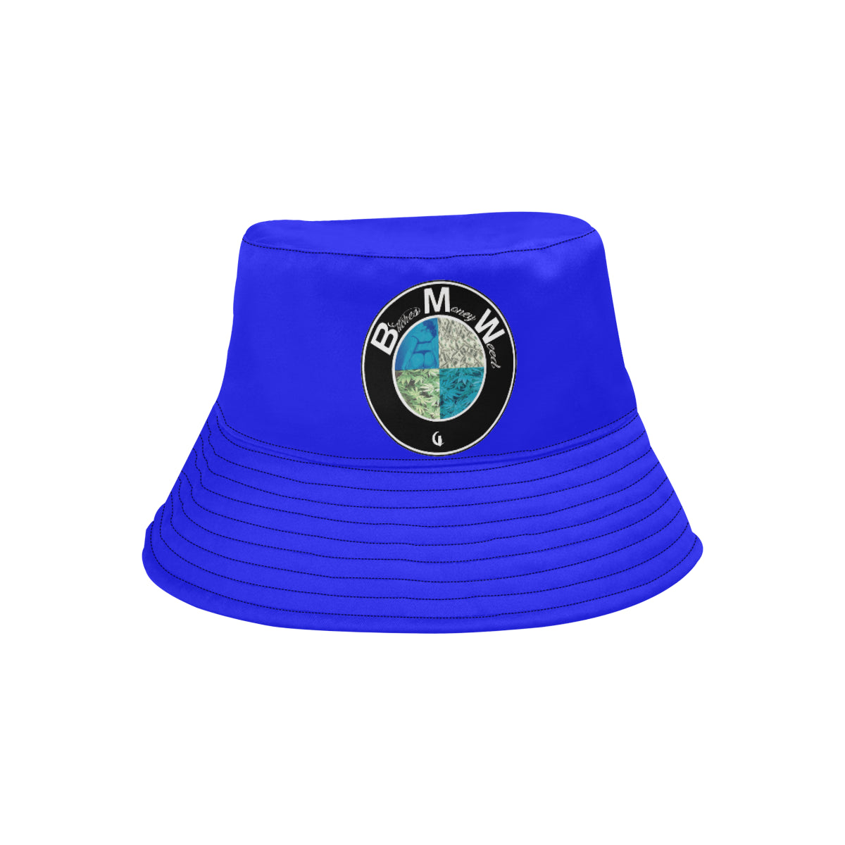 B.Money.W BLUE All Over Print Bucket Hat for Men