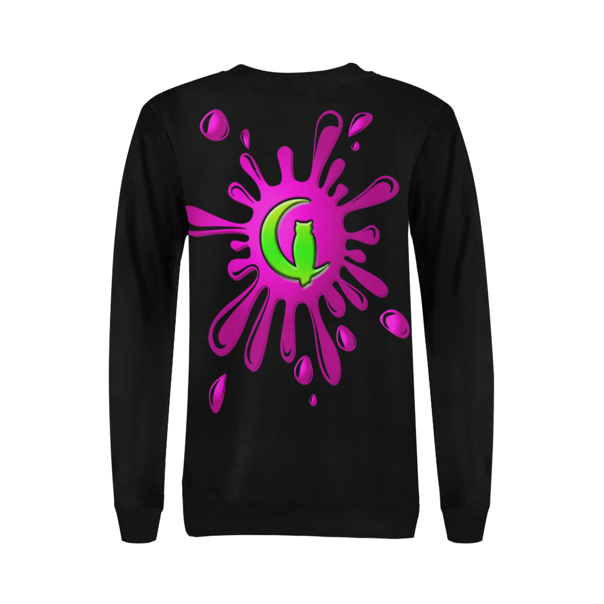 SPLASH OUT BLC Women's Rib Cuff Crew Neck Sweatshirt (Model H34)