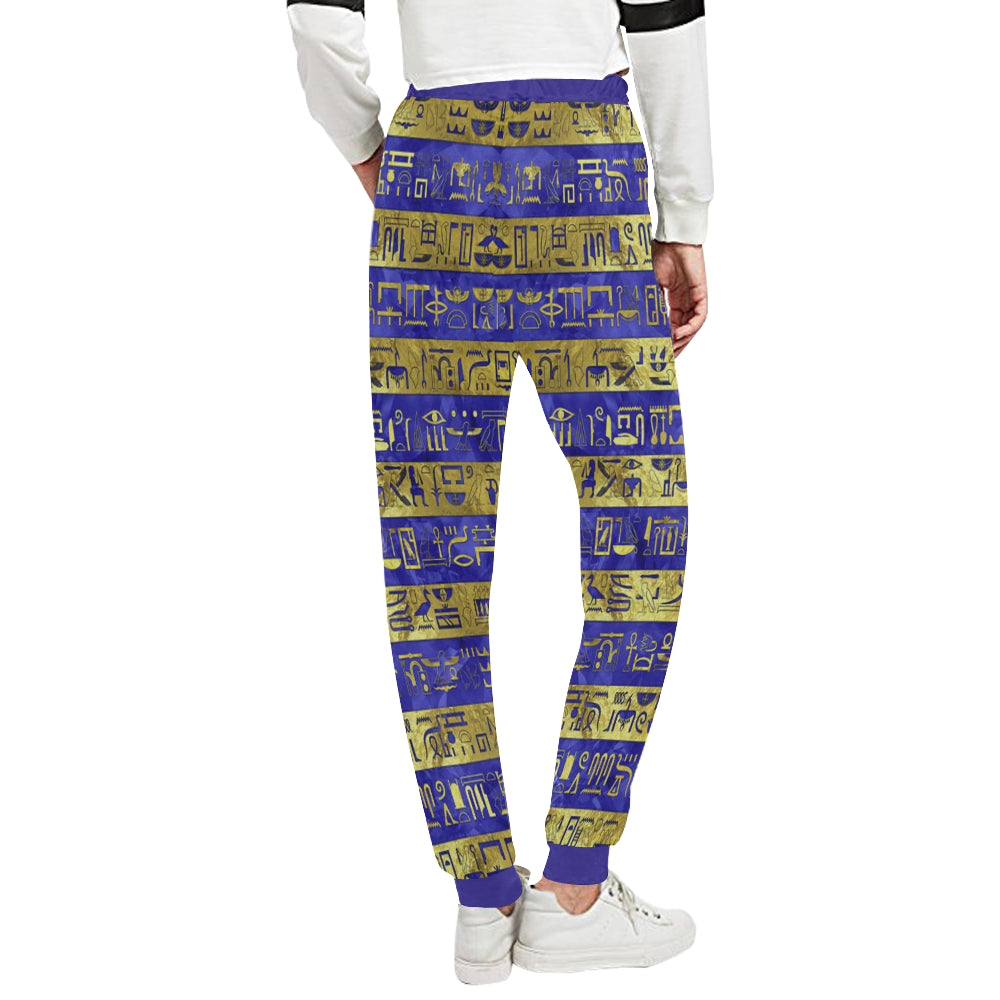 MDU NTR GOLDEN BLUE Women's All Over Print Sweatpants (Model L11)