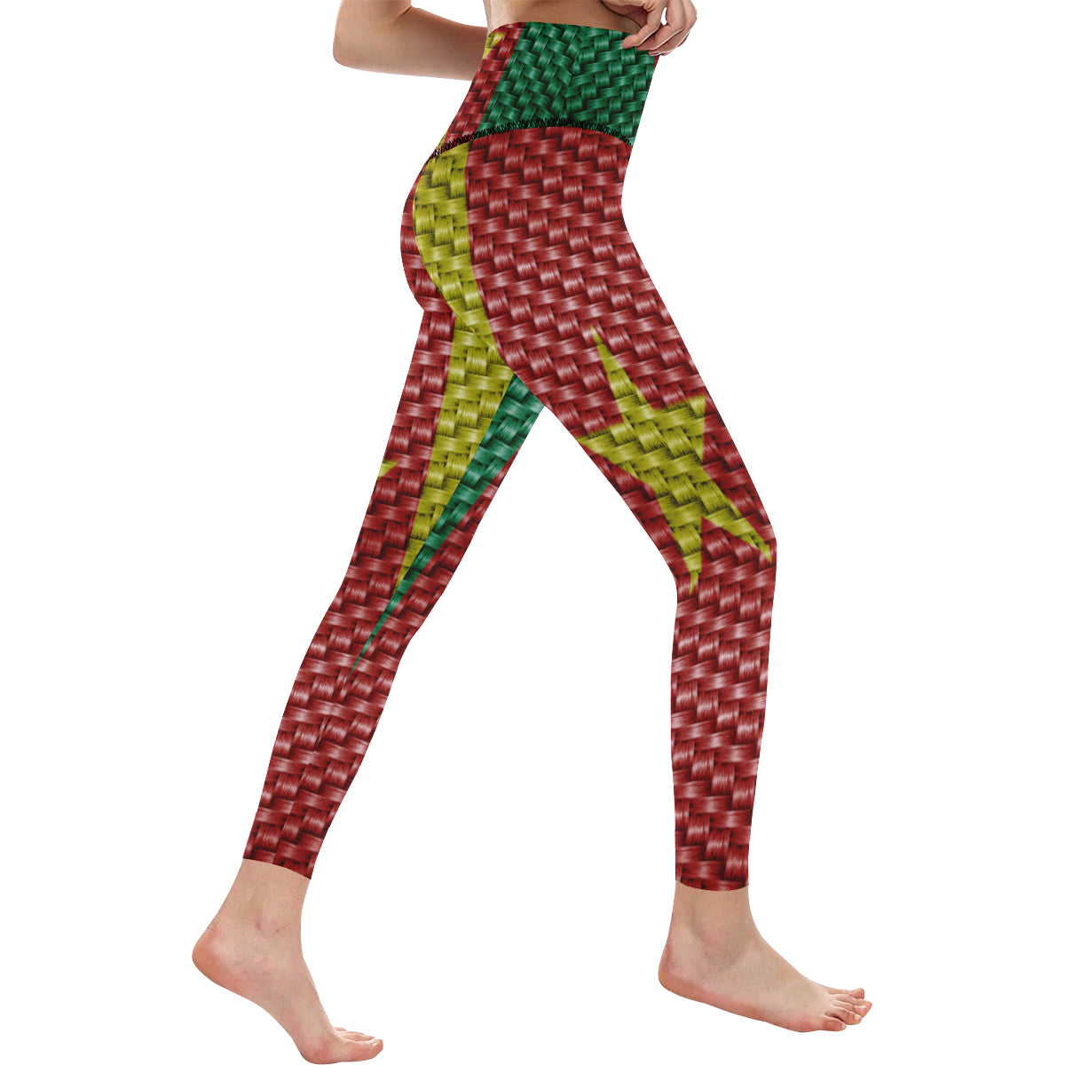 CAMEROUN FLAG High-Waisted Leggings